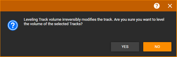 MediaMonkey Level Track Volume confirmation