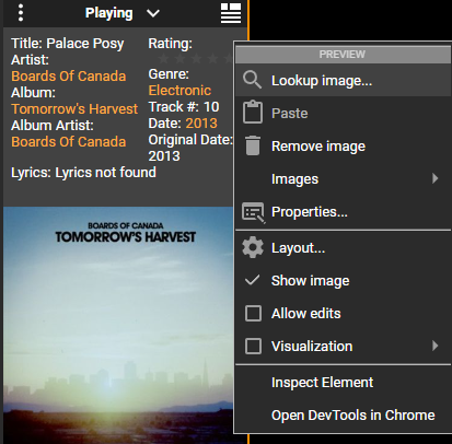 MediaMonkey Preview window