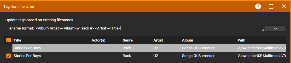 Example of Tag from Filename Mask