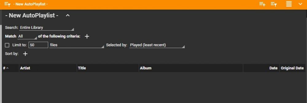 AutoPlaylist Settings